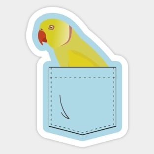 Indian Ringneck Parakeet Parrot In Your Front Pocket Sticker